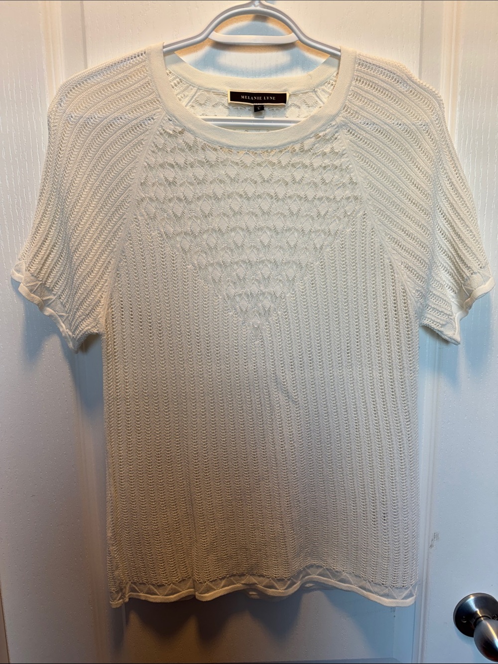 MELANIE LYNE Cream Short-Sleeve Knit Tee